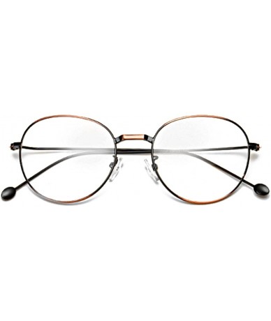 Round Man woman Nearsighted Glasses Retro Myopia Round Metal Glasses Frame - Red Copper - CH18G3QHYUZ $50.58