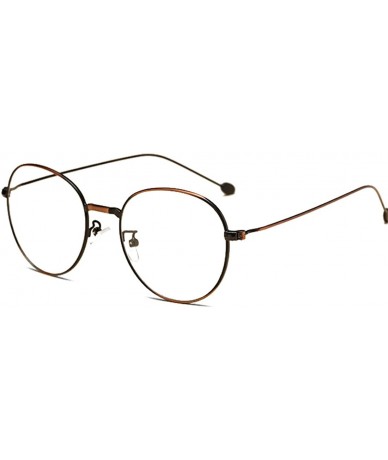 Round Man woman Nearsighted Glasses Retro Myopia Round Metal Glasses Frame - Red Copper - CH18G3QHYUZ $50.58