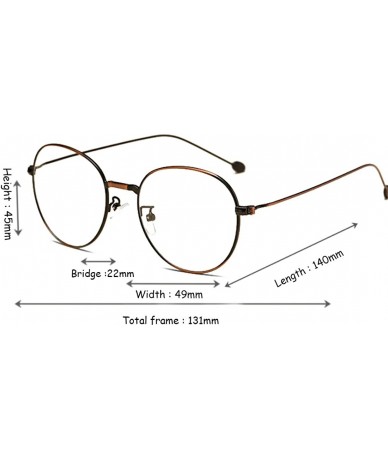 Round Man woman Nearsighted Glasses Retro Myopia Round Metal Glasses Frame - Red Copper - CH18G3QHYUZ $50.58