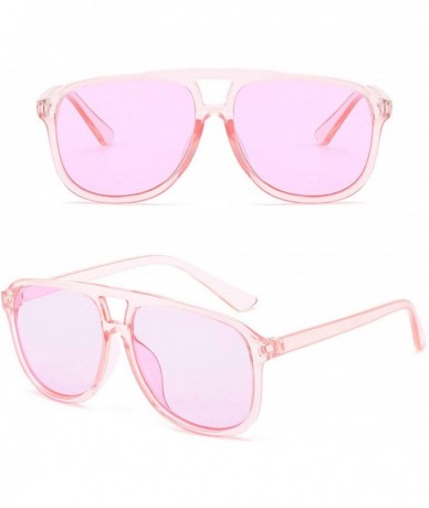 Rectangular Vintage style Square Sunglasses for Men and Women AC PC UV400 Sunglasses - Pink - CZ18SAS2EOL $27.30