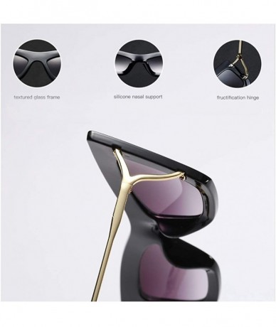 Cat Eye Cat Eye Sunglasses Sexy Women Big Frame Half metal Eyewear High Fashion - Burgundy - C618O9RT6N7 $21.14