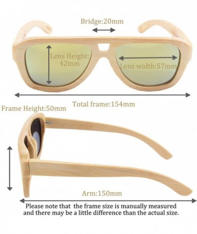 Square Oversized Bamboo Wood Sunglasses Square Retro Polarized Glasses-Z6015 - Bamboo Nature - C611YLVBHP3 $51.65