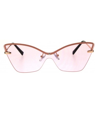 Shield Womens Panel Shield Lens Futuristic Gothic Cat Eye Sunglasses - Pink - C918QK6XCDN $24.52