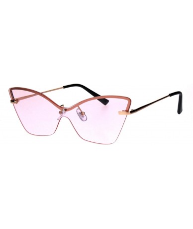 Shield Womens Panel Shield Lens Futuristic Gothic Cat Eye Sunglasses - Pink - C918QK6XCDN $24.52