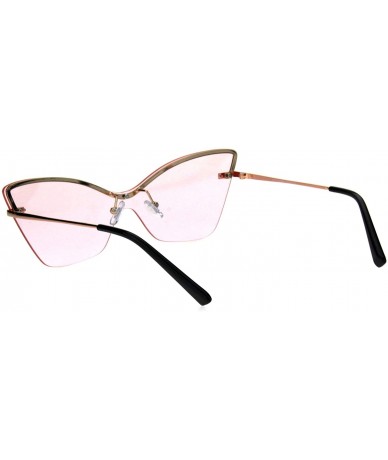 Shield Womens Panel Shield Lens Futuristic Gothic Cat Eye Sunglasses - Pink - C918QK6XCDN $24.52