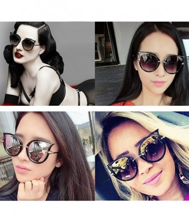 Sport Retro Metal Frame Cat Eye Sunglasses for Women oculos de grau Femininos - Us02-a07 Purple - CK12ISFDU9D $27.97