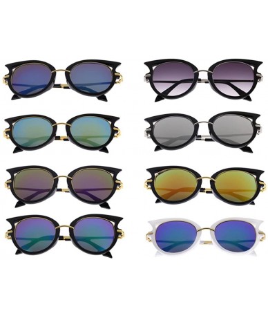 Sport Retro Metal Frame Cat Eye Sunglasses for Women oculos de grau Femininos - Us02-a07 Purple - CK12ISFDU9D $27.97