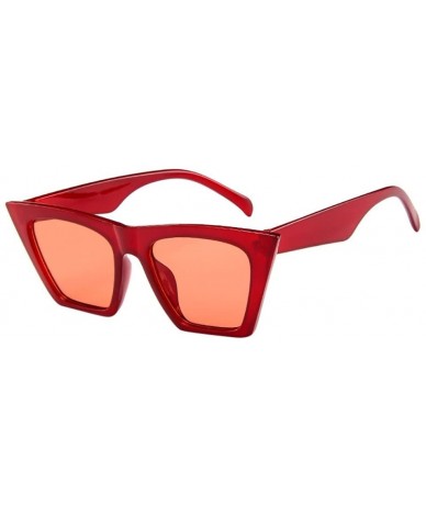 Cat Eye Fashion Women Ladies Fashionable Over-Sized Sunglasses Vintage Retro Cat Eye Sun Glasses - Red - CI18QEX2CEY $13.90