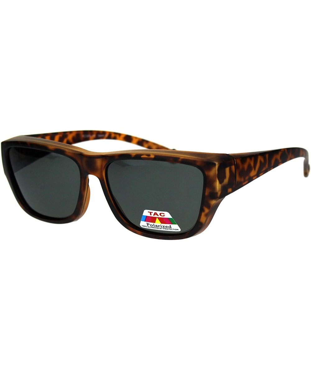 Rectangular Anti-reflective Polarized Lens Fit Over Rectangular Plastic Sunglasses - Brown Tortoise - C818LMS6HH8 $22.31