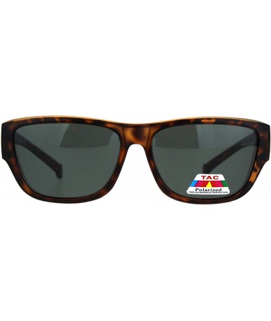 Rectangular Anti-reflective Polarized Lens Fit Over Rectangular Plastic Sunglasses - Brown Tortoise - C818LMS6HH8 $22.31