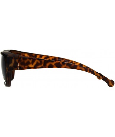 Rectangular Anti-reflective Polarized Lens Fit Over Rectangular Plastic Sunglasses - Brown Tortoise - C818LMS6HH8 $22.31