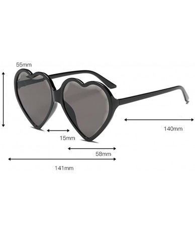 Semi-rimless Heart Shaped Sunglasses - Womens Man Frame Vintage Retro Cat Eye Cute Eyewear - Multicolor -D - CG18OM7ILWO $17.60