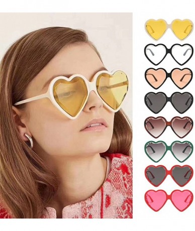 Semi-rimless Heart Shaped Sunglasses - Womens Man Frame Vintage Retro Cat Eye Cute Eyewear - Multicolor -D - CG18OM7ILWO $17.60