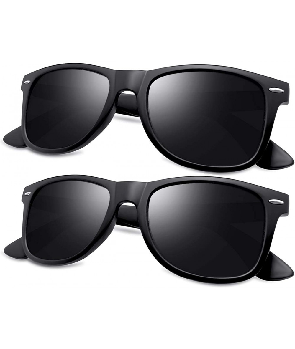 Square Classic Retro Square Polarized Sunglasses Fashion for Driving Fishing - Matte Black + Matte Black - C6196D6GID2 $28.10