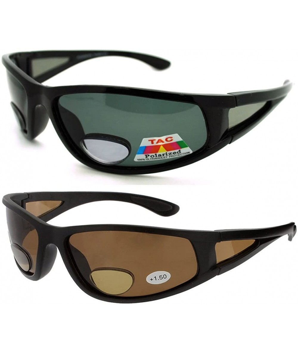 Sport 2 Pair of Polarized Bifocal Sunglasses - Outdoor Reading Sunglasses - Black/Brown - CX12BWQB0G5 $42.91