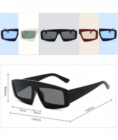 Rectangular Women Retro Vintage Futuristic Flat Lens Rectangular Sunglasses - Blue - C818I5WC3AH $17.86