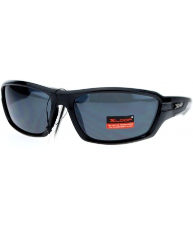 Rectangular Xloop Mens Sports Sunglasses Wrap Oval Rectangular Plastic Frame - Black - C0126HILP6D $19.34