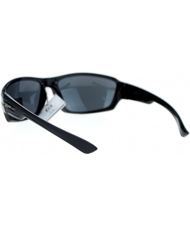 Rectangular Xloop Mens Sports Sunglasses Wrap Oval Rectangular Plastic Frame - Black - C0126HILP6D $19.34