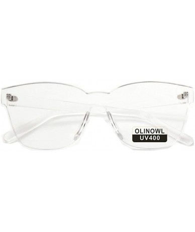 Oversized Oversized Sunglasses Transparent Eyeglasses - Transparent - CH193G6NXHL $16.25