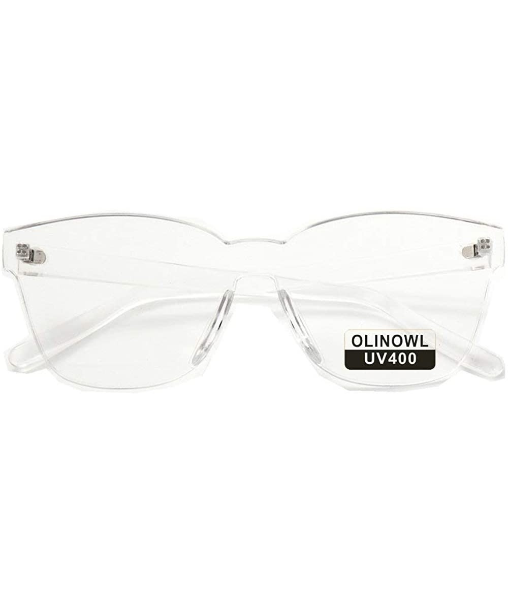 Oversized Oversized Sunglasses Transparent Eyeglasses - Transparent - CH193G6NXHL $16.25