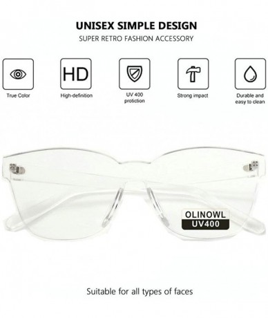 Oversized Oversized Sunglasses Transparent Eyeglasses - Transparent - CH193G6NXHL $16.25