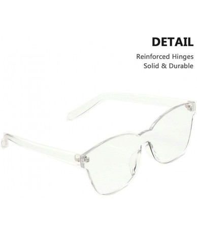 Oversized Oversized Sunglasses Transparent Eyeglasses - Transparent - CH193G6NXHL $16.25