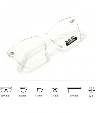 Oversized Oversized Sunglasses Transparent Eyeglasses - Transparent - CH193G6NXHL $16.25