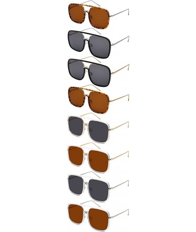 Square Men Women Sleek Classic Square Plastic Sunnies w/Flat Lens E3102 - Solid Lens-totorise+gold Frame/Brown - CR188A94YGL ...