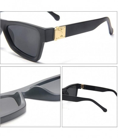 Square Retro Millionaire Sunglasses Cateye Metal punk Rock Hip hop Sunglasses men women - 2 - CK190S98R56 $26.86