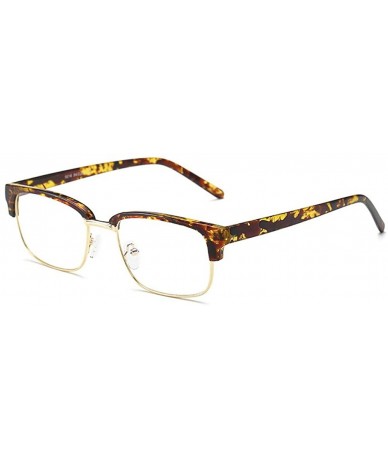 Rectangular Men Women Rectangular Glasses Frame Anti Blue Light Clear Lens Glasses - C210 - CF18CSSI2RY $22.83