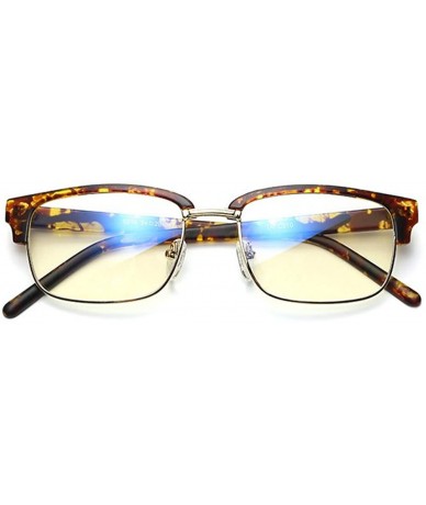 Rectangular Men Women Rectangular Glasses Frame Anti Blue Light Clear Lens Glasses - C210 - CF18CSSI2RY $22.83