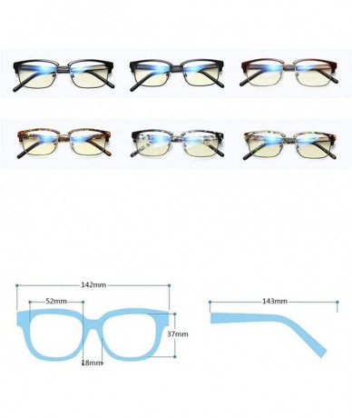 Rectangular Men Women Rectangular Glasses Frame Anti Blue Light Clear Lens Glasses - C210 - CF18CSSI2RY $22.83