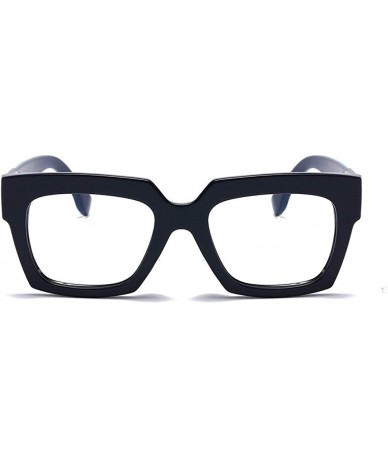 Oversized Anti-Blue Blocker Light Square Reading Glasses w/Leopard Arms - Anti Blue - Blue - CN18YR6TCZ4 $25.91