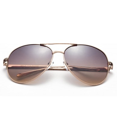 Aviator Morongo" - Aviator Classy Design Vintage Fashion Sunglasses for Men and Women - Gold/Purple - CD12M436J3J $19.72