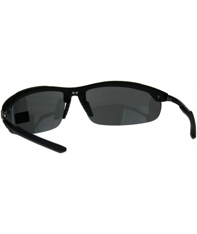 Wrap Xloop Sunglasses Mens Sports Fashon Half Rim Wrap Around UV 400 - Black (Black) - C818E2T8Y0Z $21.58