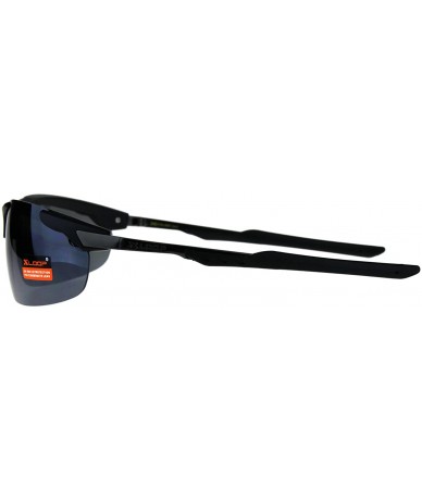 Wrap Xloop Sunglasses Mens Sports Fashon Half Rim Wrap Around UV 400 - Black (Black) - C818E2T8Y0Z $21.58