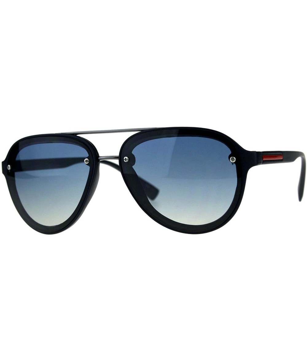 Aviator Unisex Aviator Sunglasses Retro Fashion Designer Style Aviators - Matte Navy (Blue Smoke) - CB18DWQQRC3 $19.80