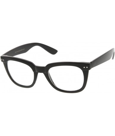 Square Modern Chunky Frame Wide Temple Clear Lens Square Horn Rimmed Glasses 51mm - Black / Clear - CN12LZRUJYP $19.20