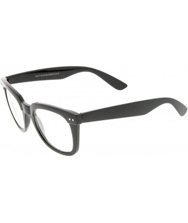 Square Modern Chunky Frame Wide Temple Clear Lens Square Horn Rimmed Glasses 51mm - Black / Clear - CN12LZRUJYP $19.20