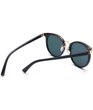 Cat Eye Coating Cat Eye Sunglasses for Women Round Sunglasses Female Cateye Glasses - Black Blue - C6199CLU363 $21.81