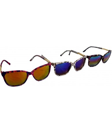 Rectangular Ladies Marbled Mirrored Tye Dye Sunglasses Bundle of 3 - CG184ICSMRO $33.73