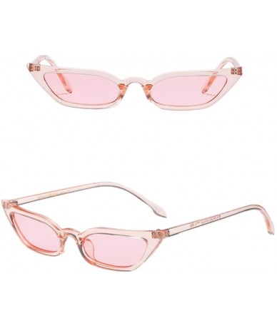 Semi-rimless Sunglasses for Women - Vintage Cat Eye Sunglasses Retro Small Frame UV400 Eyewear Fashion Ladies - Pink - CV18DH...