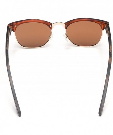 Aviator Sunglasses For Men With Polarized Lens Handmade Bamboo Sunglasses For Men&Women - Z Brown 2 - CL18LXSHCTQ $43.36