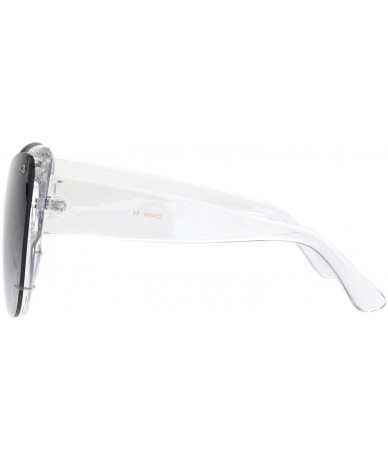 Shield Womens Exposed Edge Shield Butterfly Plastic Sunglasses - Clear Gradient Black - CC18MGSG4D6 $24.32