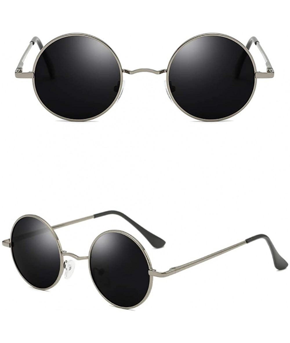 Rectangular Fashion Round Sunglasses-Polarized Retro Shade Glasses-Sturdy Metal Frame - C - CR1905Z5Q5H $58.20