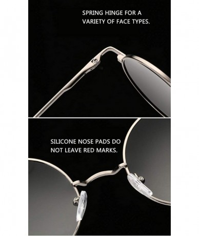 Rectangular Fashion Round Sunglasses-Polarized Retro Shade Glasses-Sturdy Metal Frame - C - CR1905Z5Q5H $58.20