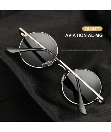 Rectangular Fashion Round Sunglasses-Polarized Retro Shade Glasses-Sturdy Metal Frame - C - CR1905Z5Q5H $58.20