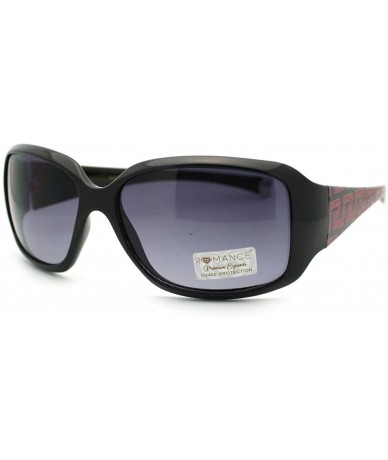 Rectangular Women's Designer Fashion Rectangular Frame Sunglasses - Black Red - CH11QSJLV89 $18.97