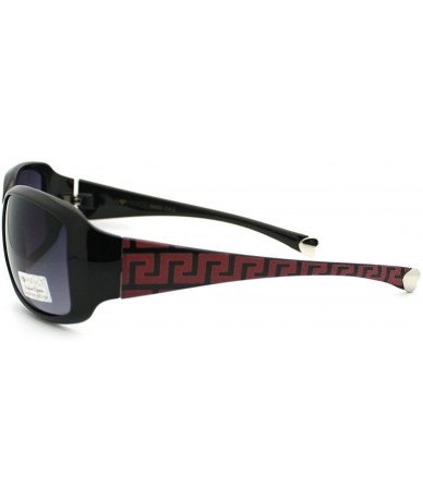 Rectangular Women's Designer Fashion Rectangular Frame Sunglasses - Black Red - CH11QSJLV89 $18.97