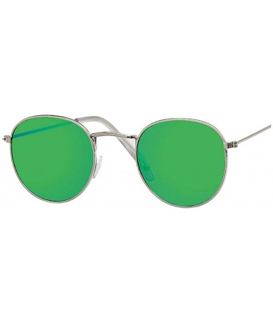 Round Vintage Oval Sunglasses Women Retro Clear Lens Eyewear Round Sun Glasses Oculos De Sol - Silver Green - CZ19855XRY7 $50.48